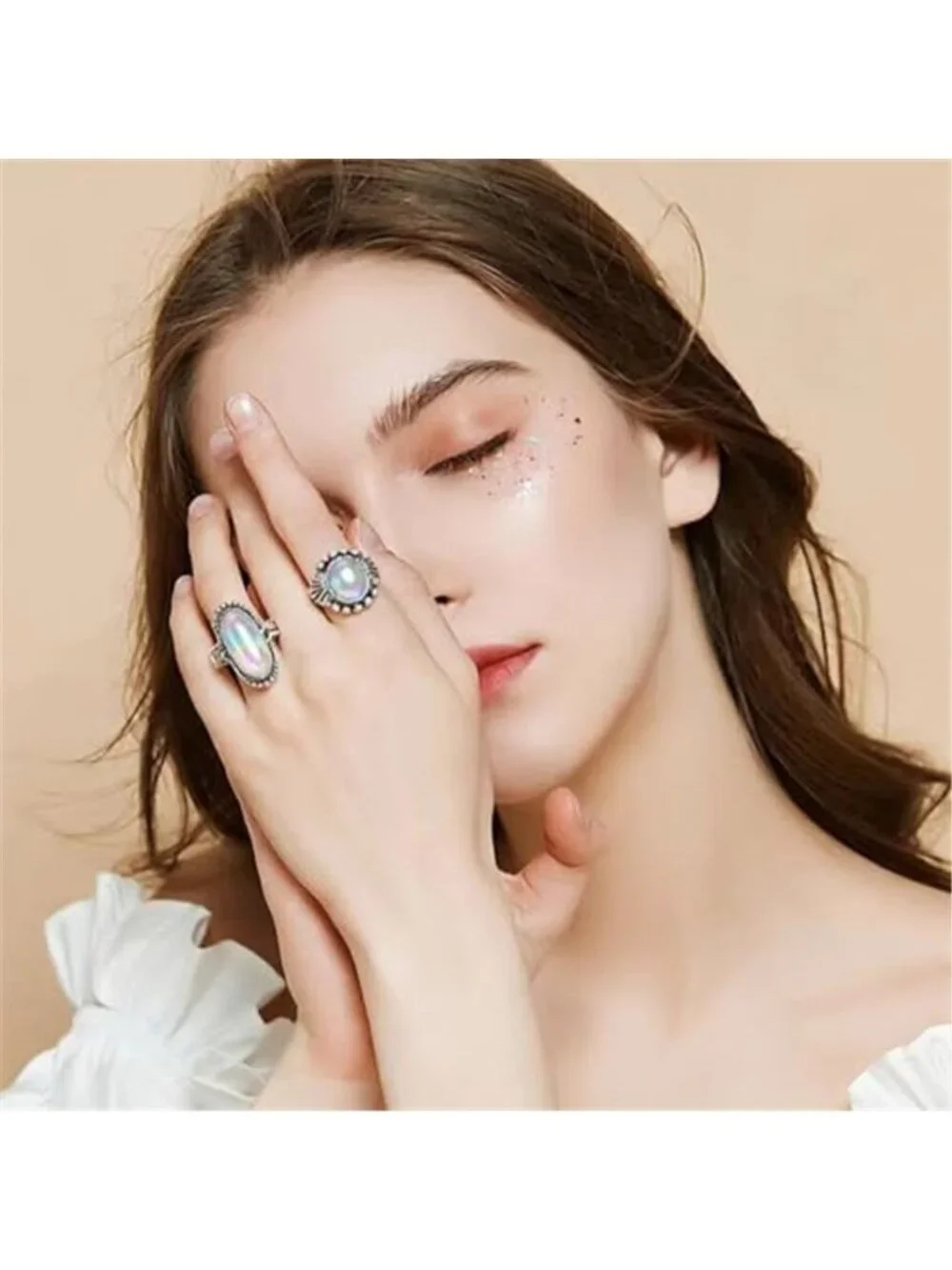 Vintage Silver Stackable Boho Ring Set 8PC